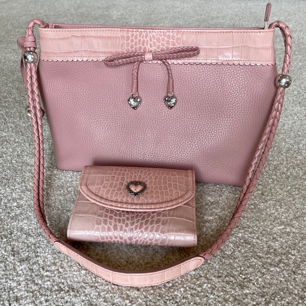 Brighton Leather Bag and Matching Wallet Set